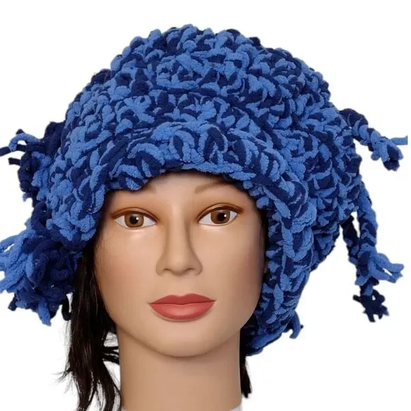 Slouchy, Beret Type Hat OOAK Handmade Crochet Free Hand Women's One Size - Picture 8 of 14